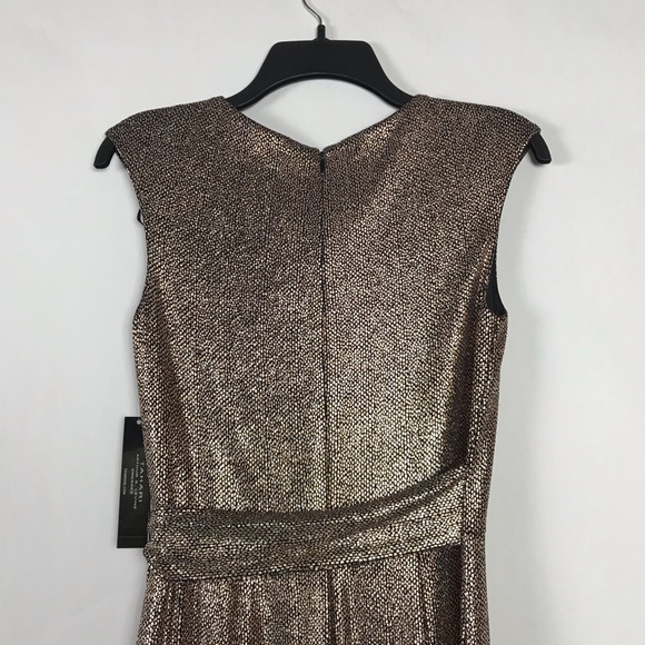 Tahari ASL Hammered Stretch Metallic Dress - Picture 10 of 16